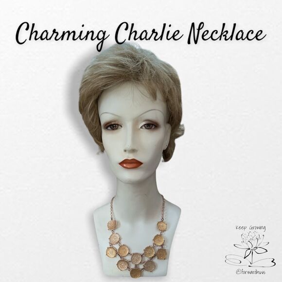 Charming Charlie Rose Gold Necklace - Sparkling Peach Accents - Picture 1 of 6